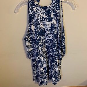 White and blue print dress!
